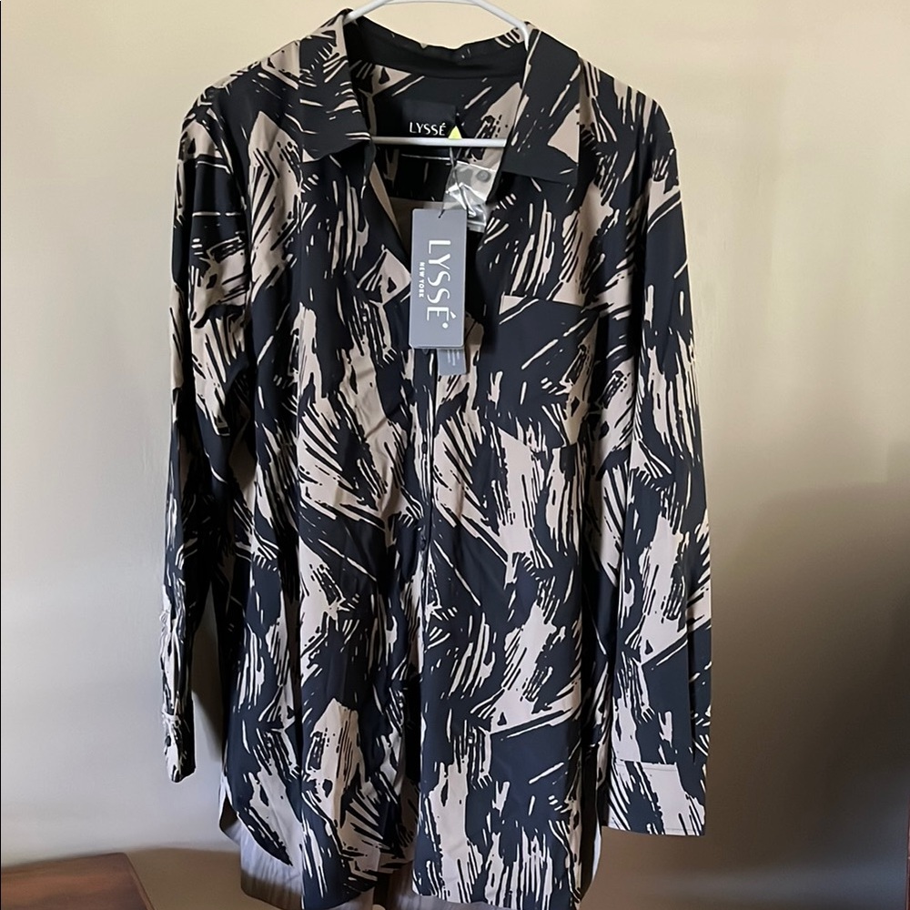 Lysse Black and Cream ladies blouse